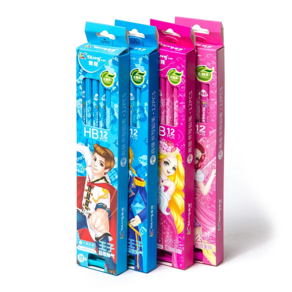 Карандаш ч/гр. YALONG HB "Принц-Принцесса" с ластиком (YL816114)