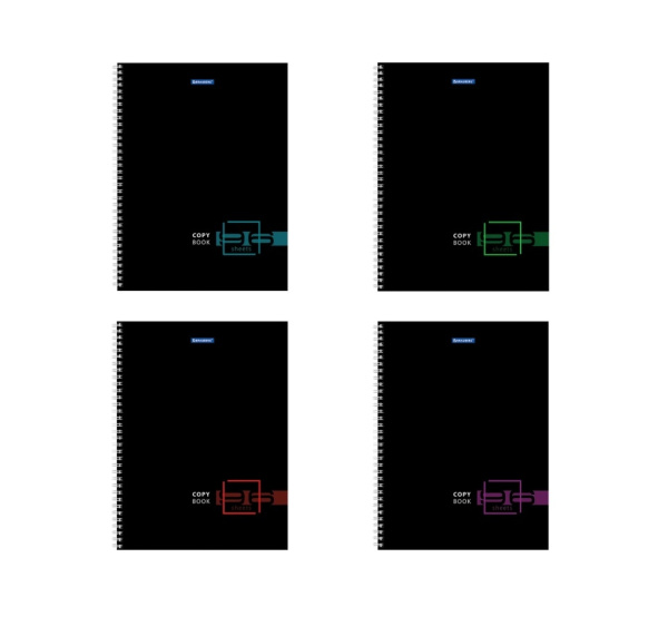 Тетрадь А4 96л. кл. "Dark" BRAUBERG гребень (404060)