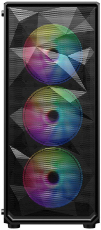 Корпус mATX Б_БП 1STPLAYER FD3-M Black (USB, Audio, 4x120mm LED, черный)