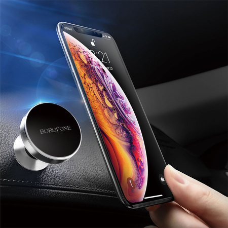 Держатель BOROFONE BH5 магнитный/крепление на панель (серебро)