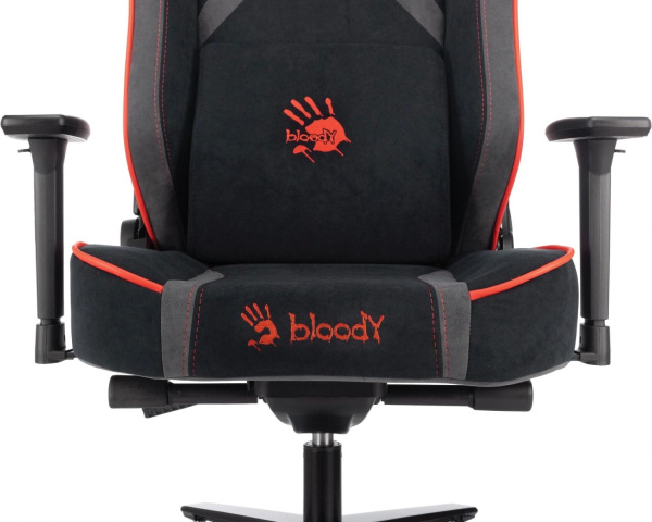 Кресло игровое A4Tech Bloody GC-680 черный/серый искусственная замша с подголов. крестов. металл