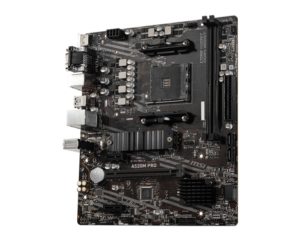 Мат.плата SocAM4 AMD A520 MSI A520M PRO (mATX,2DDR4,M.2,2PCI-E,VGA,HDMI,DP,PC4600)