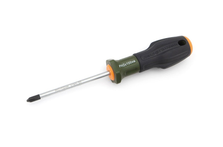 Отвертка PH2, 100мм, S2, 57..61HRC, трехкомпонентная рукоятка, Дело техники 722024