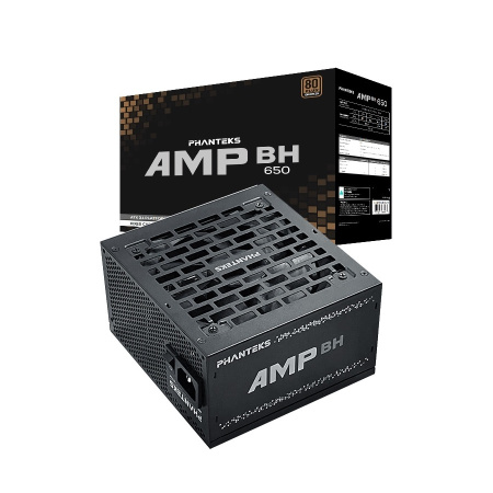 Блок питания 650Вт PHANTEKS AMP BH 650W Black (ATX 3.1,APFC,120мм,2PCI-E,4SATA,80+Bronze)[PH-P650B_BK01]