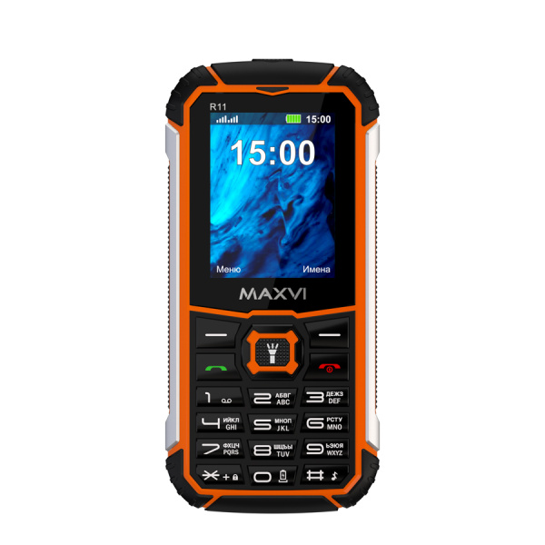 Сотовый Maxvi R11 Orange 2sim/2.4"/320*240/microSD/1.3МП/Bt/2500мАч/моноблок