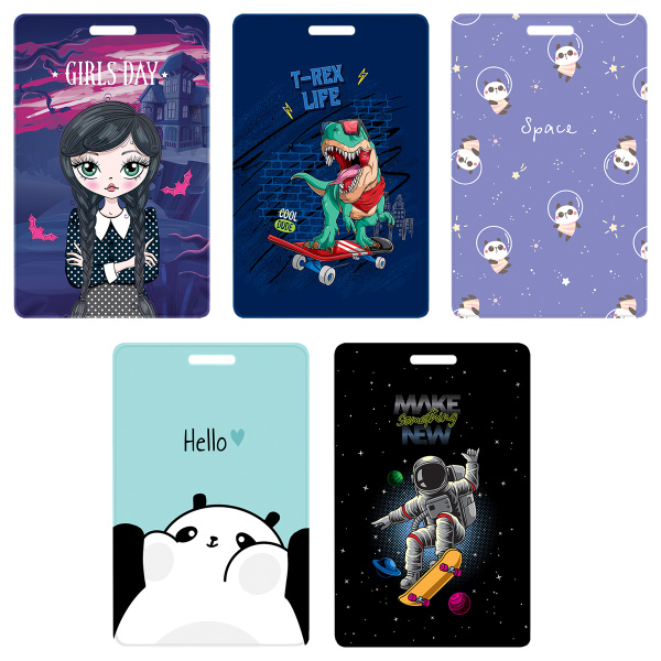 Обложка-карман для карт и пропусков OfficeSpace "My Friends", 95*65мм, ПВХ, ассорти PC_55429