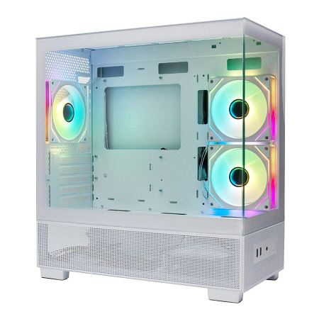 Корпус mATX Б_БП XASTRA Q500M 3ARGB-C10 White (USB3.0,Audio,белый,3х120мм ARGB,ARGB+PWM HUB 10port,CPU Cooler до 160мм, VGA до 405мм,"аквариум")[Q500M