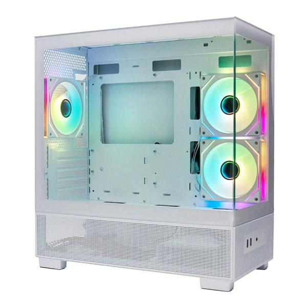 Корпус mATX Б_БП XASTRA Q500M 3ARGB-C10 White (USB3.0,Audio,белый,3х120мм ARGB,ARGB+PWM HUB 10port,CPU Cooler до 160мм, VGA до 405мм,"аквариум")[Q500M