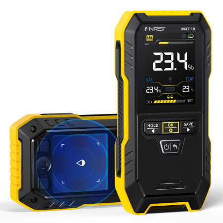 Измеритель влажности древесины (влагомер) Fnirsi WMT-10, 0..75%, 1.5%, бесконтактный, Li-pol 1000mAh