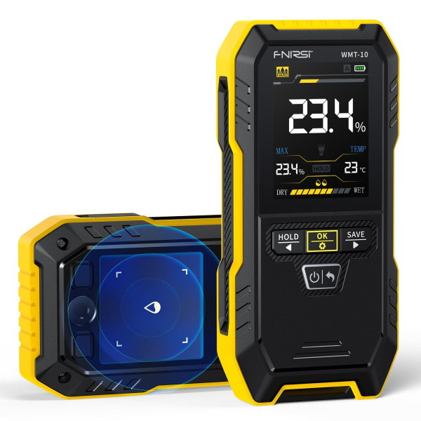 Измеритель влажности древесины (влагомер) Fnirsi WMT-10, 0..75%, 1.5%, бесконтактный, Li-pol 1000mAh