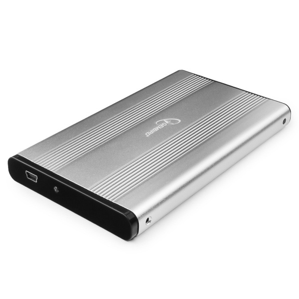 Внешний бокс для HDD 2.5" USB_2.0  Gembird EE2-U2S-5-S серебристый,металл