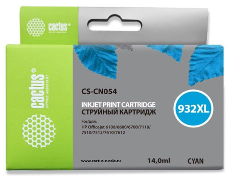 Картридж_струйный Cactus CS-CN054 №933XL для HP DJ 6600 Cyan