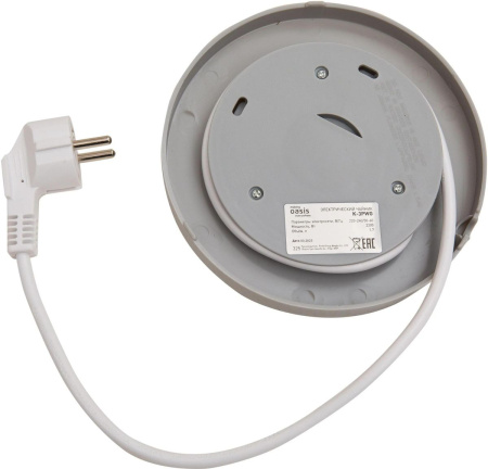 Чайник Oasis K-3PWG Белый 2200Вт, 1.7л, пластик