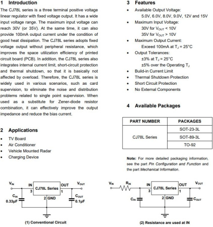 микросхема 78L05, линейный стабилизатор напряжения, +5В, 0.1А, SOT23
