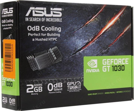 Видеокарта Asus PCI-E 3.0 GT1030-SL-2G-BRK NVIDIA GeForce GT 1030 2Gb 64bit GDDR5 1228/6008 DVIx1 HDMIx1 HDCP Ret low profile
