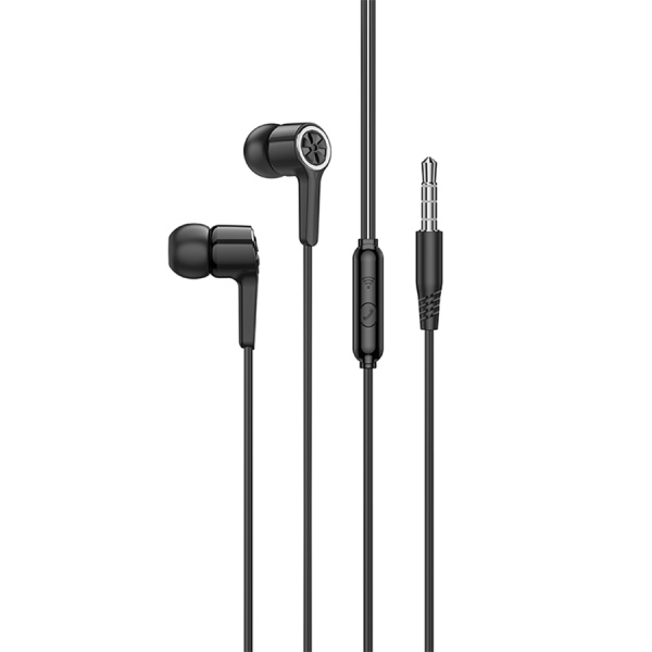 Гарнитура проводная HOCO M104 вставные, кнопка ответа, кабель 1.2м, черный