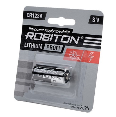 Батарейка CR123A Robiton, 1шт., 3В, литиевая