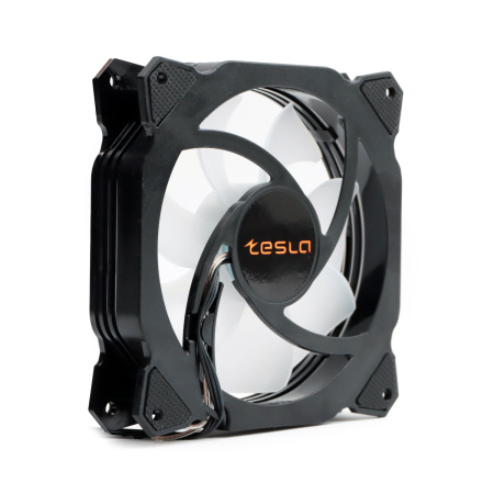 Кулер в корпус 120x120x25 TESLA RGB120 RB (hydrodynamic/1200rpm/3pin+molex,черный,FRGB)[TSL-120-RB]
