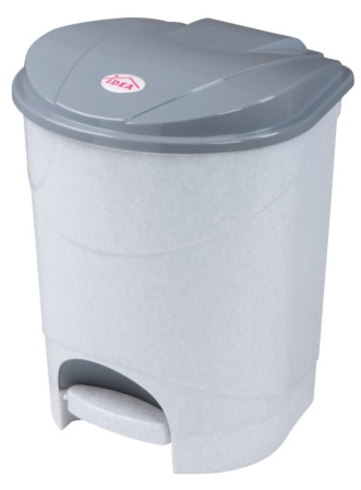 Ведро-контейнер для мусора с педалью IDEA, 11 л., серое (601031) (М2891)