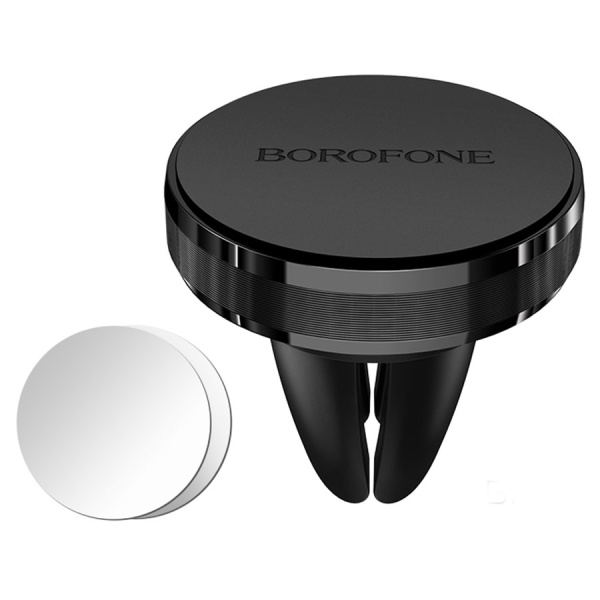 Держатель BOROFONE BH8 магнитный/крепление на вент. решетку (черный)