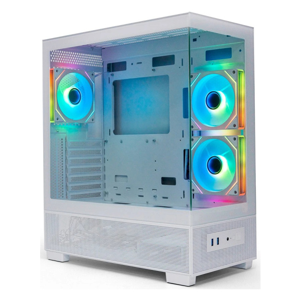 Корпус ATX Б_БП XASTRA Q500 3ARGB-C10 White (USB3.0,Audio,белый,3х120мм ARGB,ARGB+PWM HUB 10port,CPU Cooler до 160мм, VGA до 405мм,"аквариум")[Q500-3F