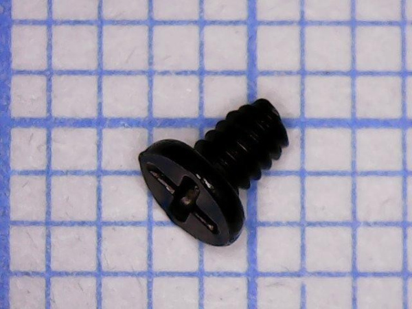 Винт М1.4,  2мм, черный, головка полукруг, PH