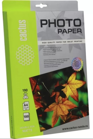 Бумага Cactus 190 г/м2, А4, матовая, 100л. CS-MA4190100
