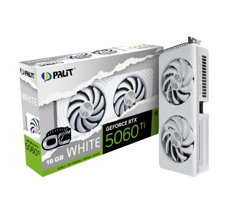 Видеокарта GeForce RTX5060Ti Palit 16Гб White OC GDDR7,128bit,HDMI,3DP (NE7506TU19T1-GB2061M) ret