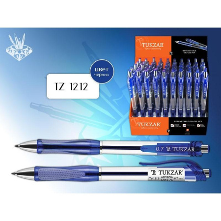 Ручка шариковая TUKZAR "ARCADIA CRYSTAL" корпус с резин. вставками, масляная, автомат TZ 1212