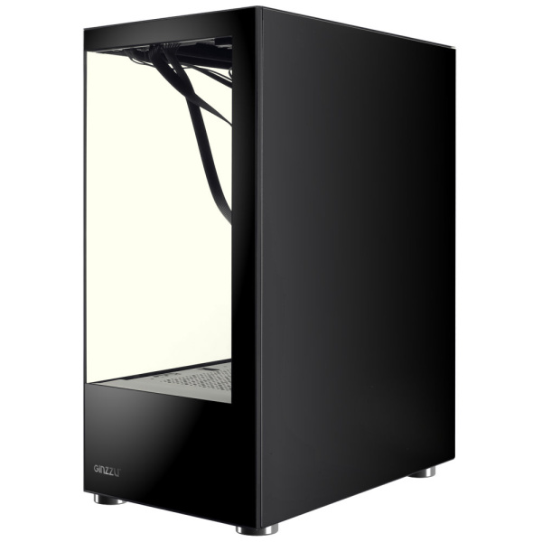 Корпус ATX Б_БП Ginzzu CL100 (USB3.0,Audio,черный,"стеклянный куб")