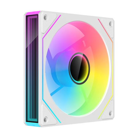 Кулер в корпус 120х120х25 XASTRA FM120W ARGB White (600-1500prm/4pin/PWM/3-pin 5V ARGB/55.6 CFM/25.8дБ/подшипник гидродинамический/ARGB)[FM120-1WA-SXX