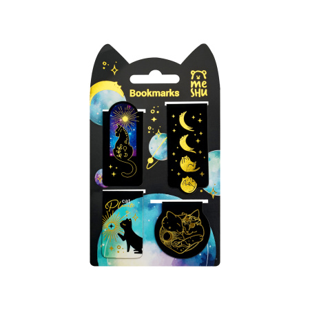 Закладки магнитные для книг MESHU "Moon cat" 4шт.(MS_58278)