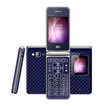 Сотовый BQ BQ-2841 Fantasy Duo Dark Blue 2sim/2.8"/320*240/32Mb/microSD/0.08Мп/800мАч/раскладушка Сотовый BQ BQ-2841 Fantasy Duo Dark Blue 2sim/2.8"/320*240/32Mb/microSD/0.08Мп/800мАч/раскладушка