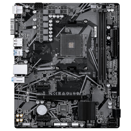 Материнская плата Gigabyte A520M S2HP Soc-AM4 AMD A520 2xDDR4 mATX AC`97 8ch(7.1) GbLAN RAID+VGA+HDMI+DP