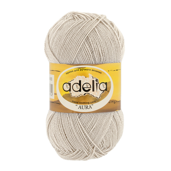Пряжа ADELIA "AURA" 100% акрил 1 шт. х 50 г 250 м ± 5 м №018 бежевый