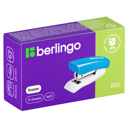 Степлер №10 BERLINGO "Blitz" на 10л. розовый (DSp_10210)
