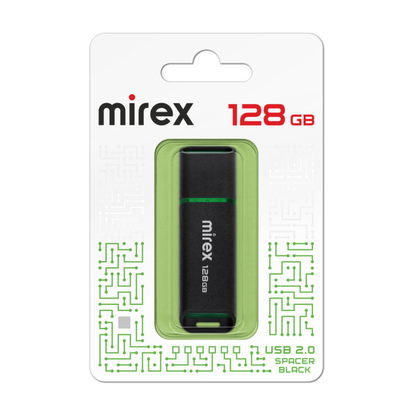 Флеш-накопитель USB2.0 128Gb Mirex Spacer (13600-FMUSP128) черный