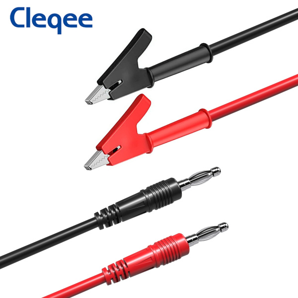 Тестовые провода Cleqee P1040, banana-крокодил, 1000в, 15а, черный+красный