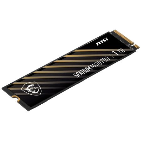 Твердотельный накопитель MSI SSD SPATIUM M470 Pro, 1000GB, M.2(22x80mm), NVMe, PCIe 4.0 x4, 3D TLC, R/W 6000/4500, IOPs 950 000/950 000, TBW 320, DWPD 0.2 (5 лет)