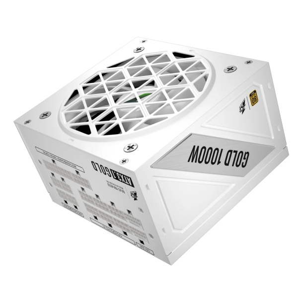 Блок питания 1000Вт 1STPLAYER NGDP 1000W White (APFC,120мм,3PCI-E,12VHPWR,8SATA,80+Gold,модульный)[HA-1000BA4-WH]