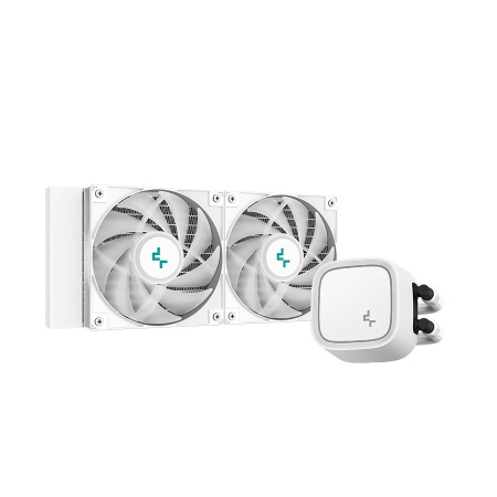 Система жидкостного охлаждения S115x/1200/1700/20XX/AM5/AM4 DeepCool LE520 WH (250W,2*120mm,500-2250prm,ARGB,белая)[LE520 WH]