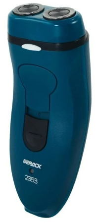 Бритва Бердск 2353 синий/черный, роторная, сухое, 2 головки, триммер, вр. раб. 30 мин