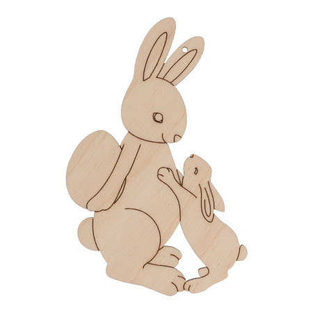 Подвеска "Mr. Carving" ВД-1167 фанера 0.3 см "Кролики"(6.5х9см.)