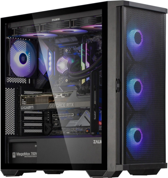 Корпус Zalman Z10 PLUS черный без БП ATX 10x120mm 4x140mm 2xUSB3.0 audio bott PSU