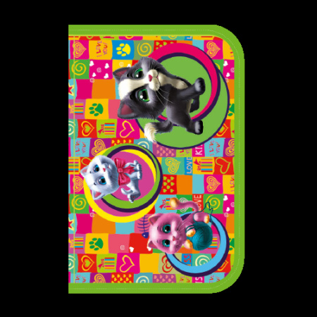 Пенал 1 отделение ПЧЕЛКА "Котята" косметичка ПК-7