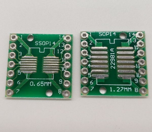 Плата макетная SOP14/SSOP14, 0.65/1.27мм, переходник на DIP