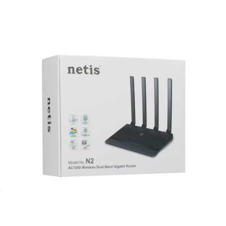 Маршрутизатор Netis N2 AC1200 802.11n/ac 867+300_Mbps 2.4 /5 Ггц 4xLAN_1000 Mbps
