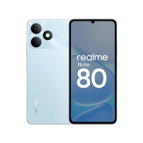 Смартфон Realme Note 80 4Гб 128Гб Голубой 6.74", IPS, 1600*720, 2*1.8+6*1.6ГГц, 8Мп, 5Мп, 4G, 6300мАч, And 15