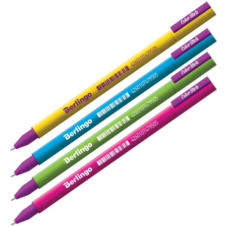Ручка гелевая BERLINGO "Color Stick" 0,5мм., черная, ассорти (CGp_50101)