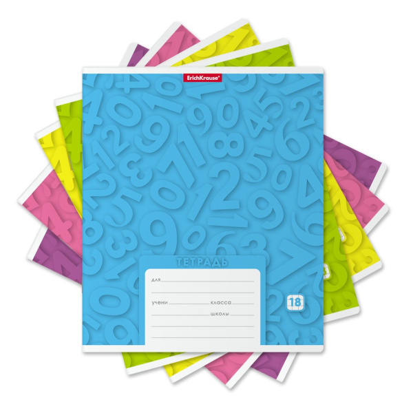 Тетрадь 18л. кл. "Optima Numbers" ассорти ErichKrause (39941)